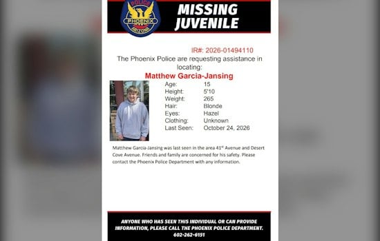 Phoenix Police Seek Help Finding 15-Year-Old Matthew Garcia-Jansing