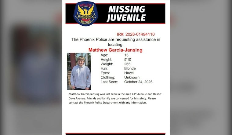 Phoenix Police Seek Help Finding 15-Year-Old Matthew Garcia-Jansing