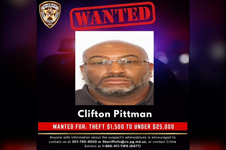 Prince George's County Deputies Want Clifton Pittman in Felony Theft Case