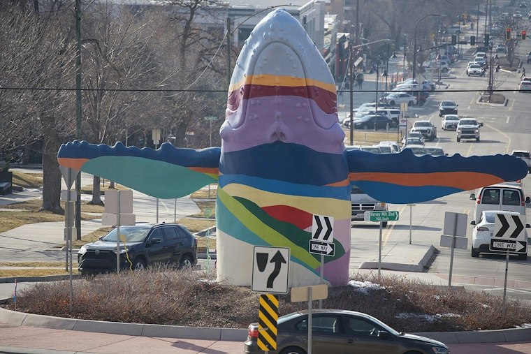 Salt Lake's 9th and 9th Whale Gets New Eyes, Neighborhood Throws It a Party