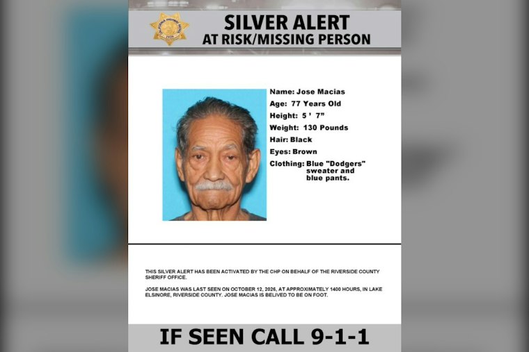 Silver Alert Issued for Jose Macias, 77, Missing in Lake Elsinore