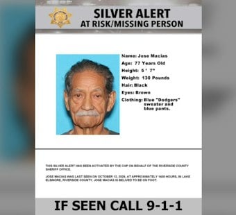 Silver Alert Issued for Jose Macias, 77, Missing in Lake Elsinore