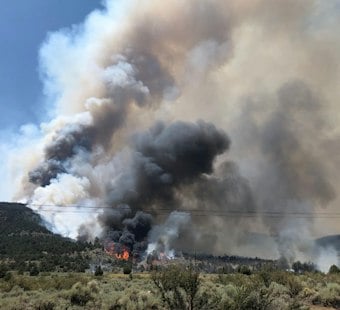 Slink Fire Fully Contained Near Topaz After Burning 196 Acres Off Highway 395
