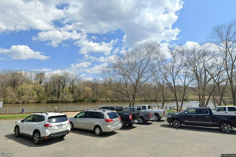 Spotsylvania Man's Mustang Donuts at Fredericksburg Dock End in River, Power Outage
