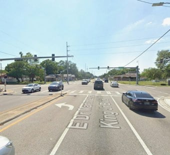 Tampa Police Cruiser Flips After Crash With HART Bus, Sedan at MLK Blvd