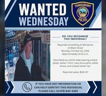 Tewksbury Police Seek Help Identifying MB Spirits Shoplifting Suspect