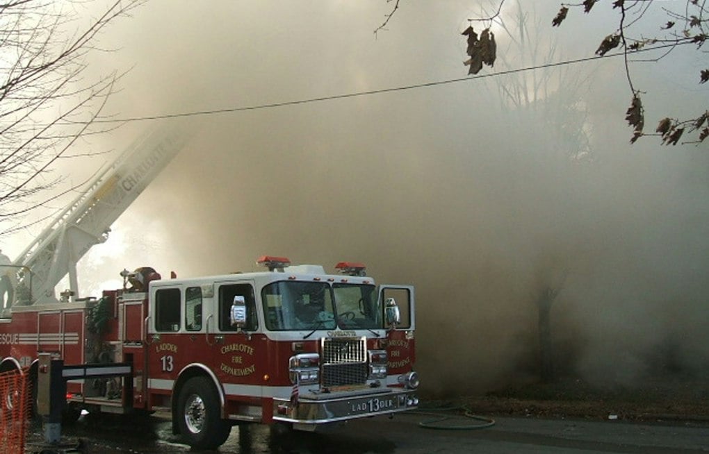 Two-Alarm Fire Erupts Near South Carolina Line in South Charlotte