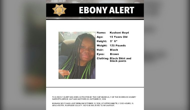 Winchester Teen Kushani Boyd, 14, Missing; Ebony Alert Issued