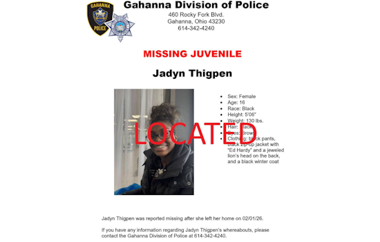 Missing Gahanna Teen Jadyn Thigpen Found Safe, Returns Home