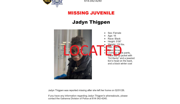 Missing Gahanna Teen Jadyn Thigpen Found Safe, Returns Home