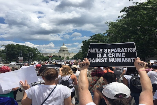 Ocean Beach Crowd Spells Out 'Abolish' In Dramatic Anti-ICE Sand Protest