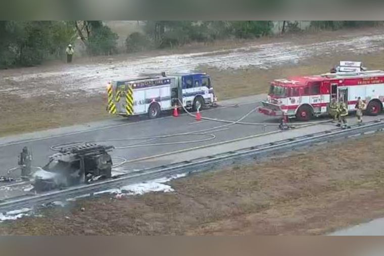 All Lanes on I-4 Eastbound in DeLand Blocked Due to Vehicle Fire, Causing Major Delays
