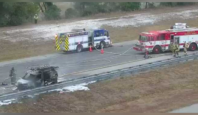 All Lanes on I-4 Eastbound in DeLand Blocked Due to Vehicle Fire, Causing Major Delays