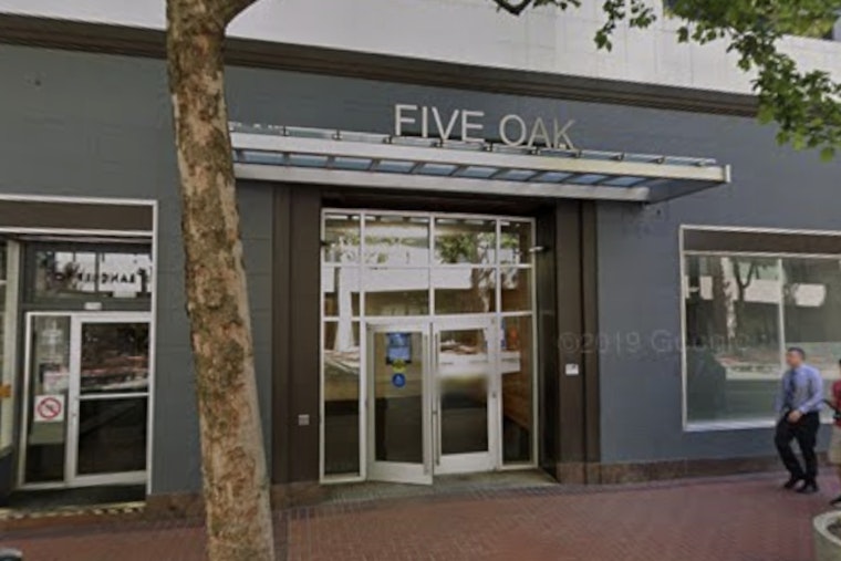 Big Pink Landlord Snags Five Oak Office Block In Downtown Fire Sale