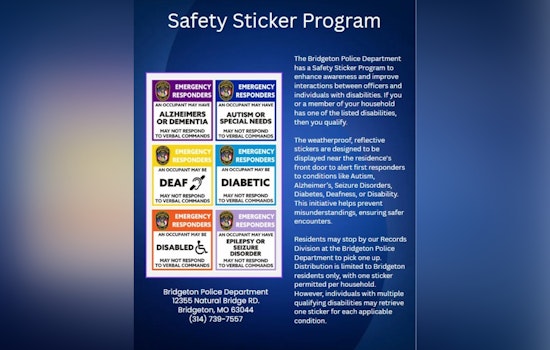 Bridgeton Police Launch Safety Sticker Program to Aid Disabled Individuals During Police Encounters