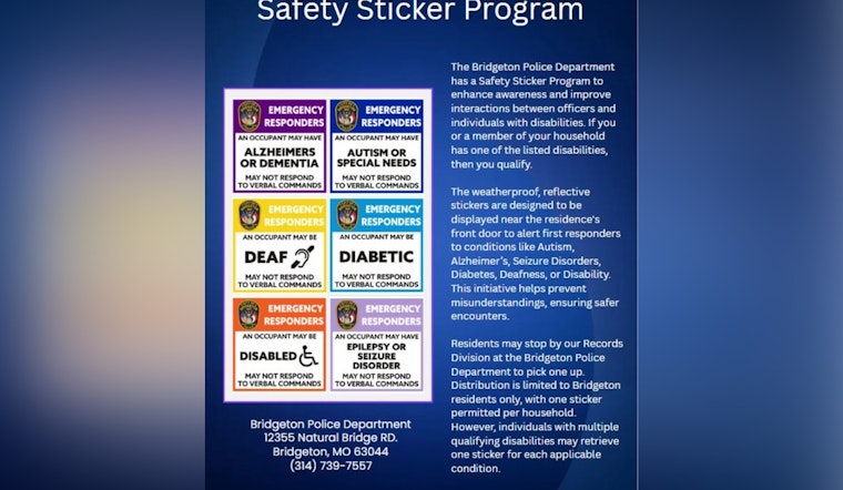 Bridgeton Police Launch Safety Sticker Program to Aid Disabled Individuals During Police Encounters