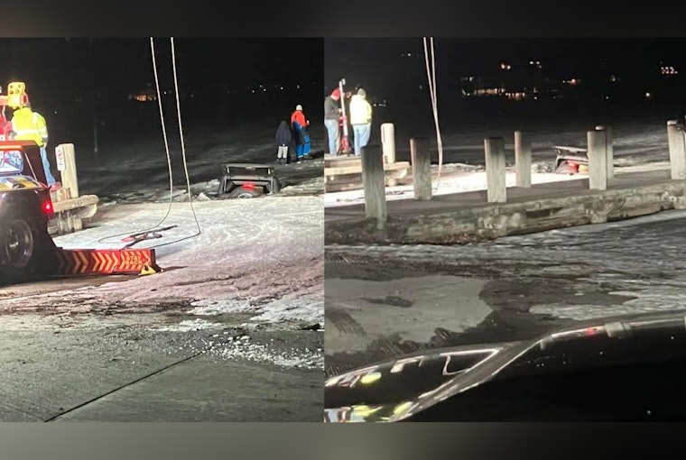 Bronco Bites It As Shoreline Ice Gives Way On Pewaukee Lake, Muskego Cops Warn