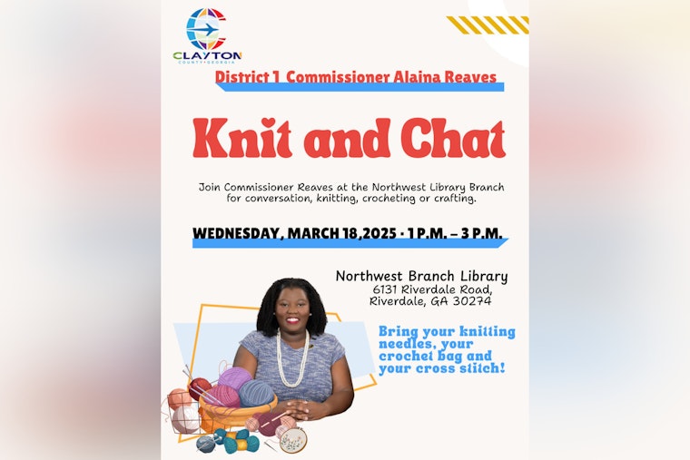 Clayton County's Commissioner Reaves Hosts "Knit & Chat" for Engaged Community Crafting and Conversation in Riverdale