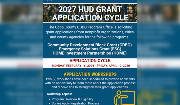 Cobb County Announces 2027 HUD Grant Application Cycle
