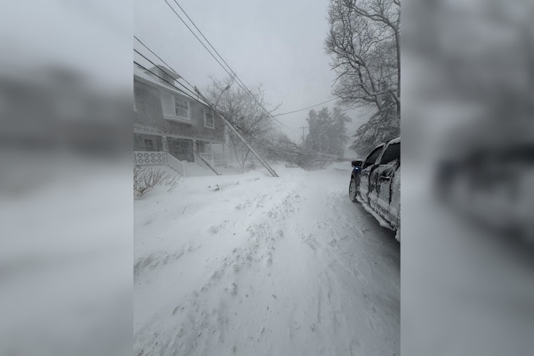 Cohasset Roof Rattled As Blizzard Sends Pole Crashing Onto Home