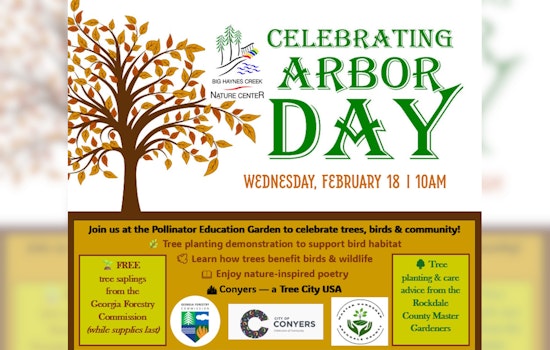 Conyers Hosts Family-Friendly Arbor Day Festivities Featuring Free Saplings and Scavenger Hunt at Big Haynes Creek Nature Center
