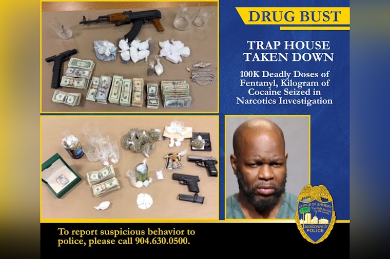 Cops Say Jacksonville Trap House Was Stocked With 100K Fentanyl Doses and a Kilo of Coke