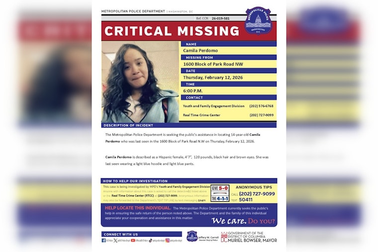 DC Police Department Seeks Public’s Help in Search for Missing 14-Year-Old Girl Camila Perdomo