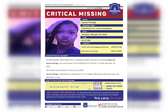 DC Police Seek Public Help in Finding Missing Teen Laynya Fitzhugh Last Seen on C Street SE