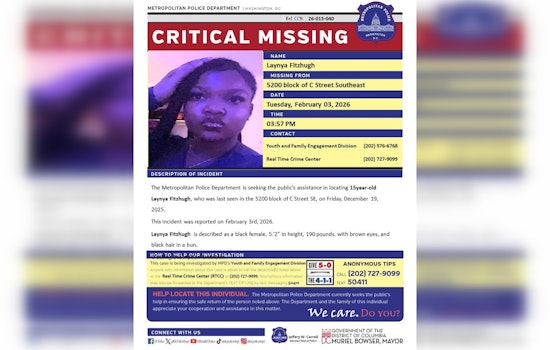 DC Police Seek Public Help in Finding Missing Teen Laynya Fitzhugh Last Seen on C Street SE