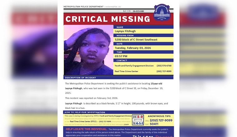 DC Police Seek Public Help in Finding Missing Teen Laynya Fitzhugh Last Seen on C Street SE