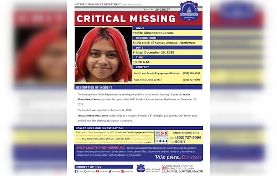 DC Police Seek Public's Help in Locating Missing Teenager Yaniza Almendarez-Zecena