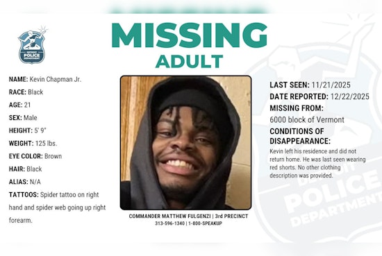 Detroit Police Seek Public Help to Find Missing 21-Year-Old Kevin Chapman Jr.