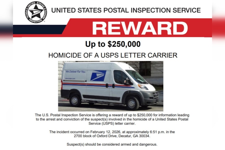$250,000 Reward Offered for Information on Murder of USPS Mail Carrier in Decatur