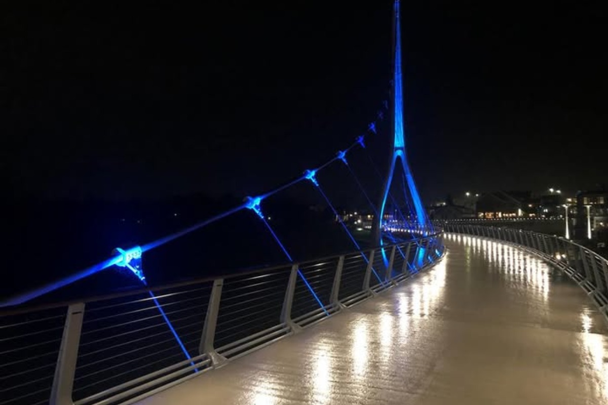 Dublin Link Glows Blue in Solidarity with Feeding Tube Awareness Week