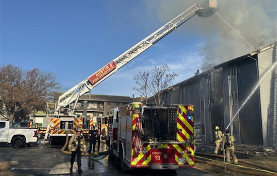 East Austin Apartment Wreck Erupts In Flames, Crews Forced To Stay Back