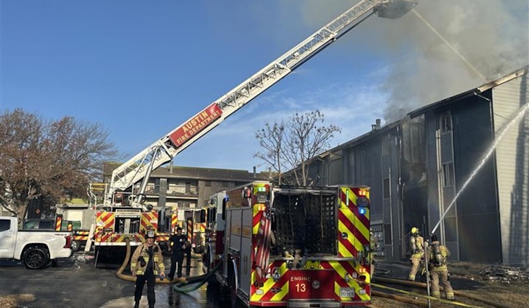 East Austin Apartment Wreck Erupts In Flames, Crews Forced To Stay Back