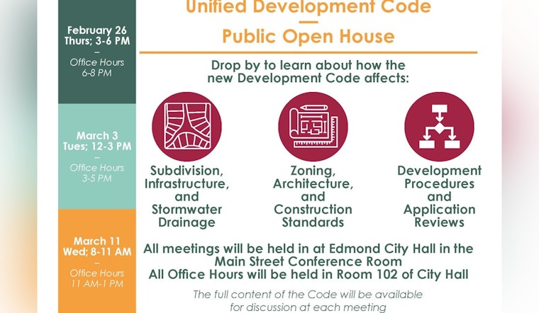 Edmond Invites Residents to Shape City's Future at Open House Events on Unified Development Code