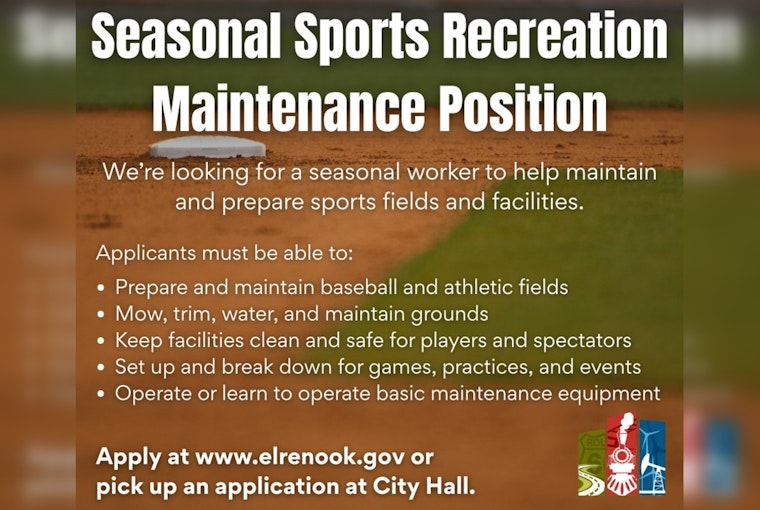 El Reno Launches Seasonal Hiring Drive for Baseball Field and Recreation Facility Maintenance