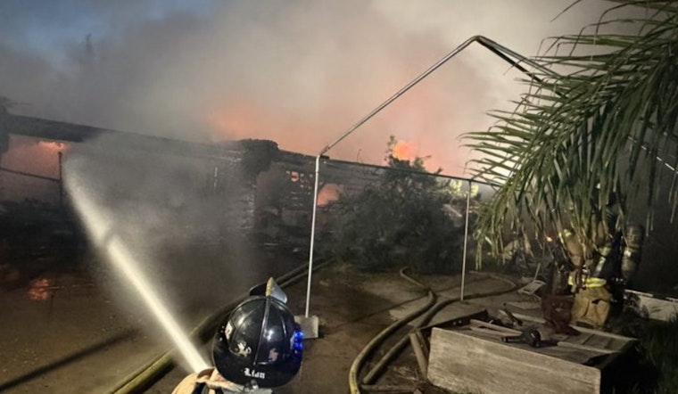 Fallbrook Block Erupts in Blaze Before Fire Crews Lock It Down