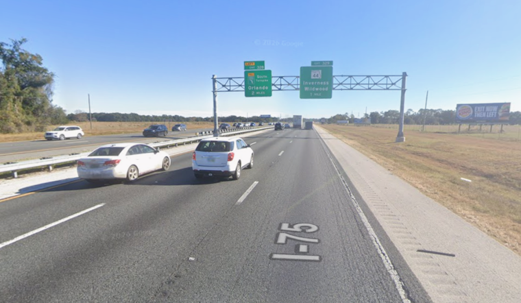 Fatal Crash on I-75 in Sumter County as Vehicle Plummets from Overpass, Triggering Traffic Chaos Near Wildwood