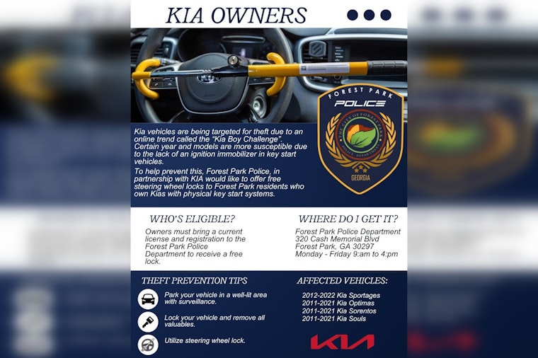 Forest Park Cops Hand Out Free Wheel Locks to Kia Drivers Spooked by Viral Thefts
