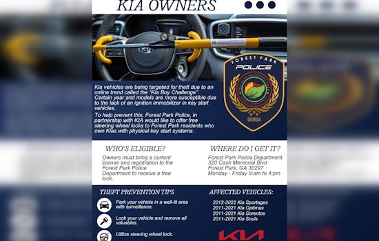 Forest Park Cops Hand Out Free Wheel Locks to Kia Drivers Spooked by Viral Thefts