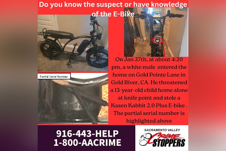 Gold River Thief Pulls Knife, Steals Teen’s $2,000 E-Bike
