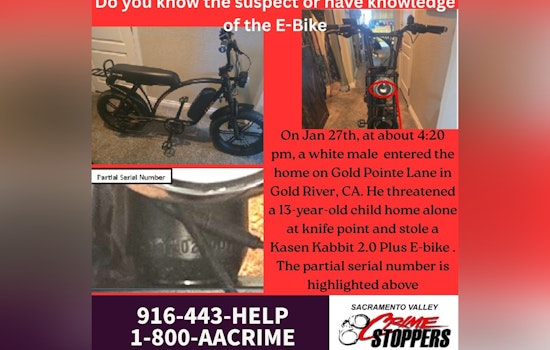 Gold River Thief Pulls Knife, Steals Teen’s $2,000 E-Bike