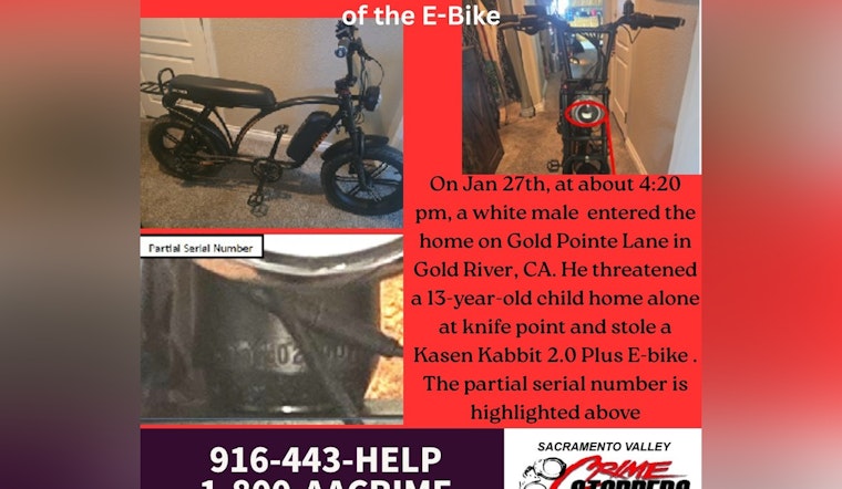 Gold River Thief Pulls Knife, Steals Teen’s $2,000 E-Bike