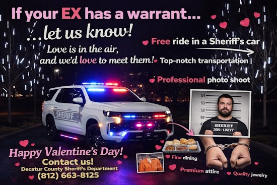 Greensburg Sheriff Dangles ‘Valentine’s Special’ for Exes With Warrants