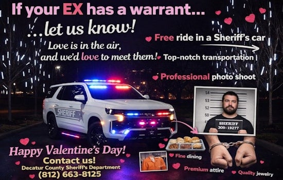 Greensburg Sheriff Dangles ‘Valentine’s Special’ for Exes With Warrants