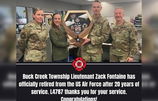 Hancock County Celebrates Retirement of Dedicated Lt. Zack Fontaine After 20 Years of Service with Air Force and Local Fire Department