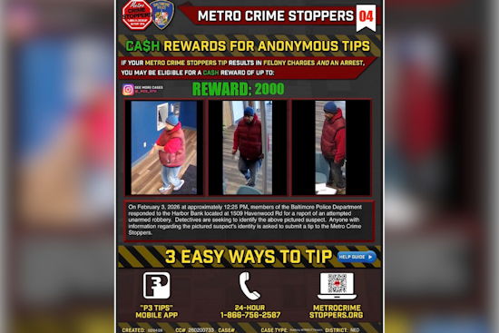 Harbor Bank Heist Flop Has Baltimore Cops Hunting Northwood Suspect