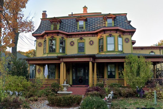 Historic Charles Davis House, A 'Painted Lady' Victorian Masterpiece for Sale in Newton Center